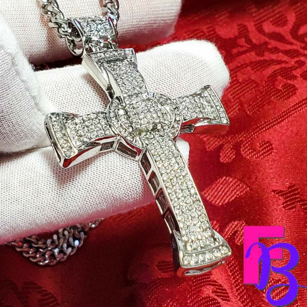 *NEW!* 18K Gold Iced Cross and Chain
